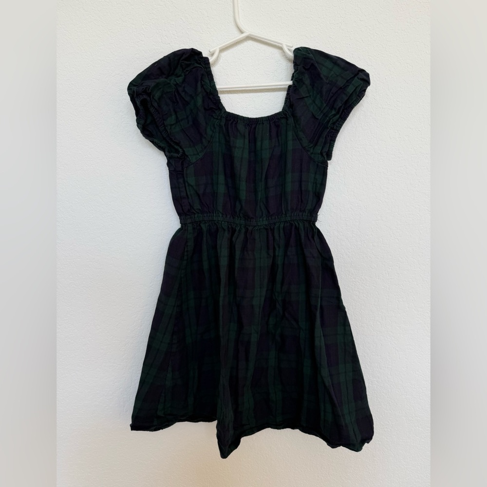 Hill House Home Plaid Print Girls Dress 7/8 Green and Blue - Picture 2 of 4